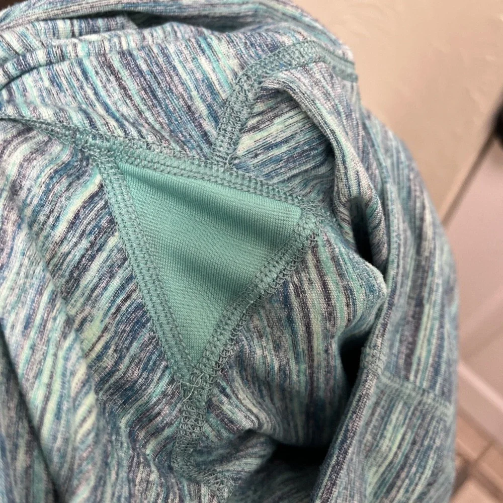 Lululemon Wunder Under Crop HR Space Dye Camo Alberta Lake Fresh Teal Sz:6